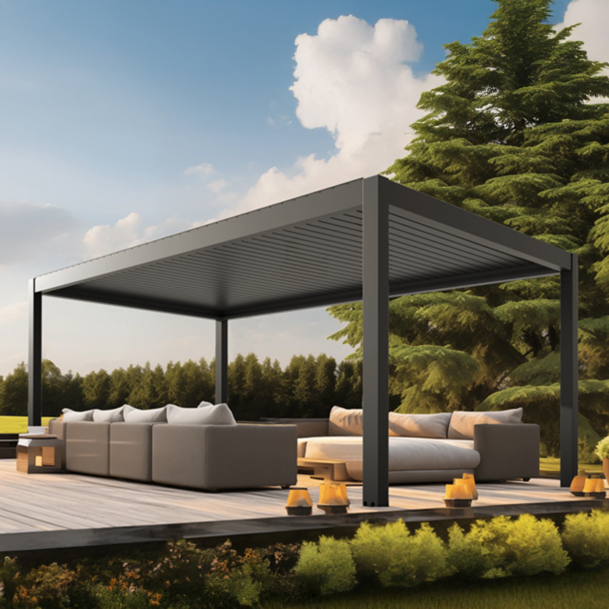 MotionFlex 600 sidoskugga för pergola 2 MotionFlex 600 sidoskugga för pergola